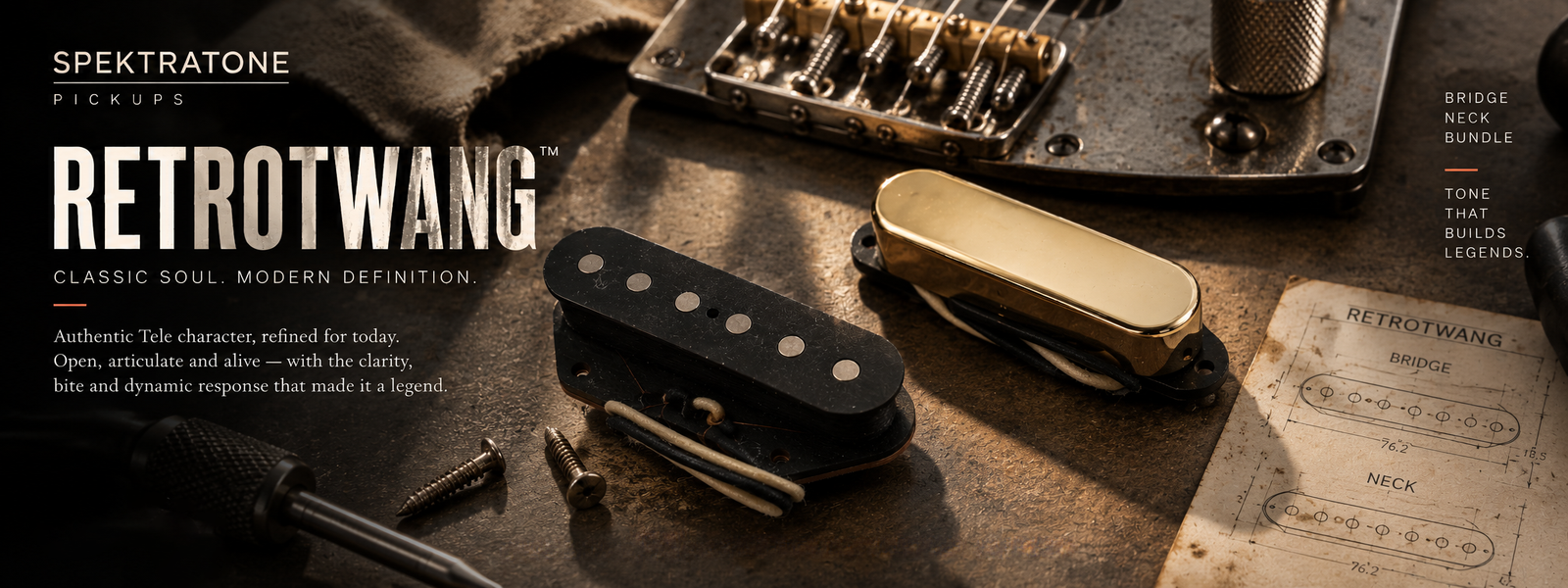 RetroTwang T-style single-coil pickups